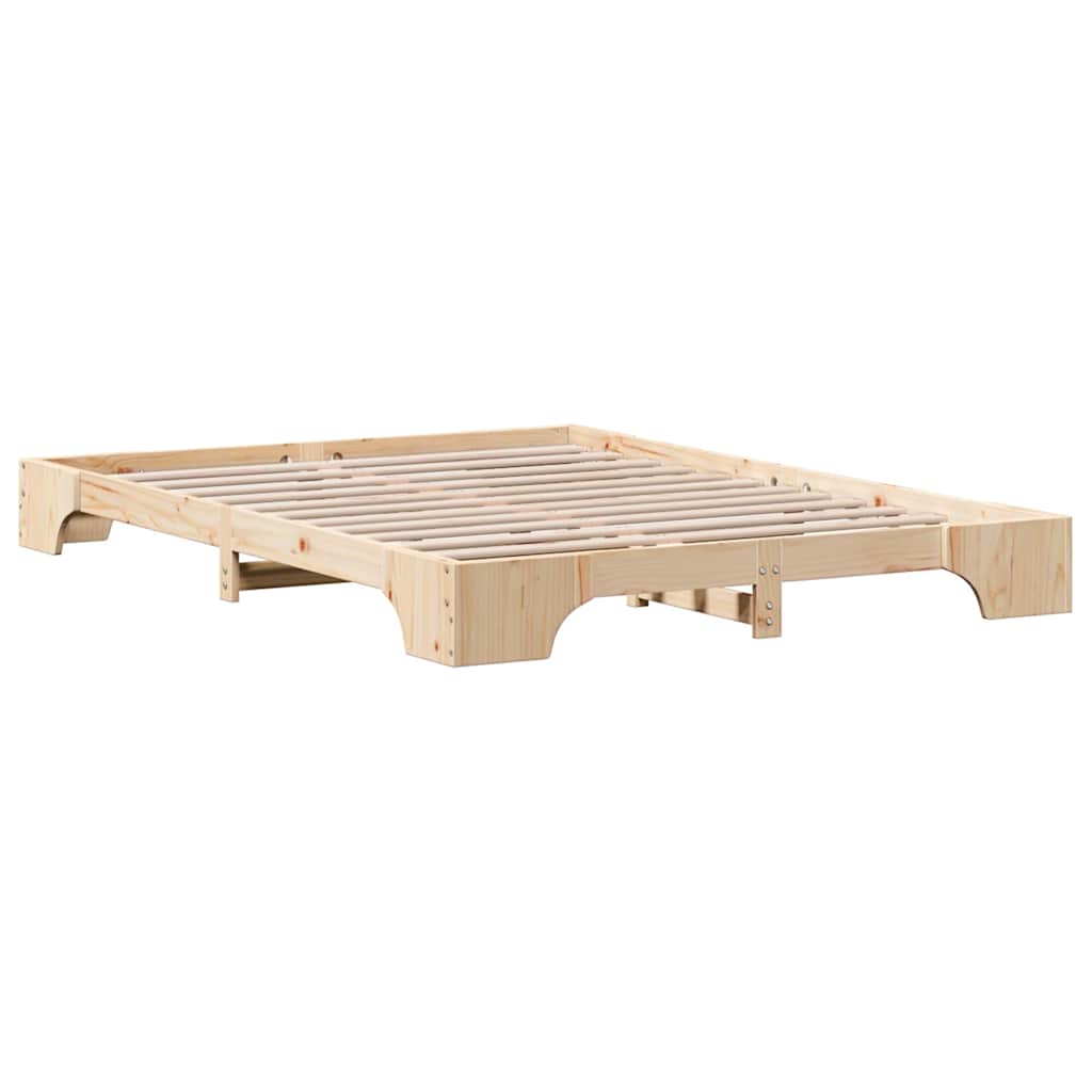 Sengestel Naturfarvet 160 x 200 cm Massiv fyrretræ