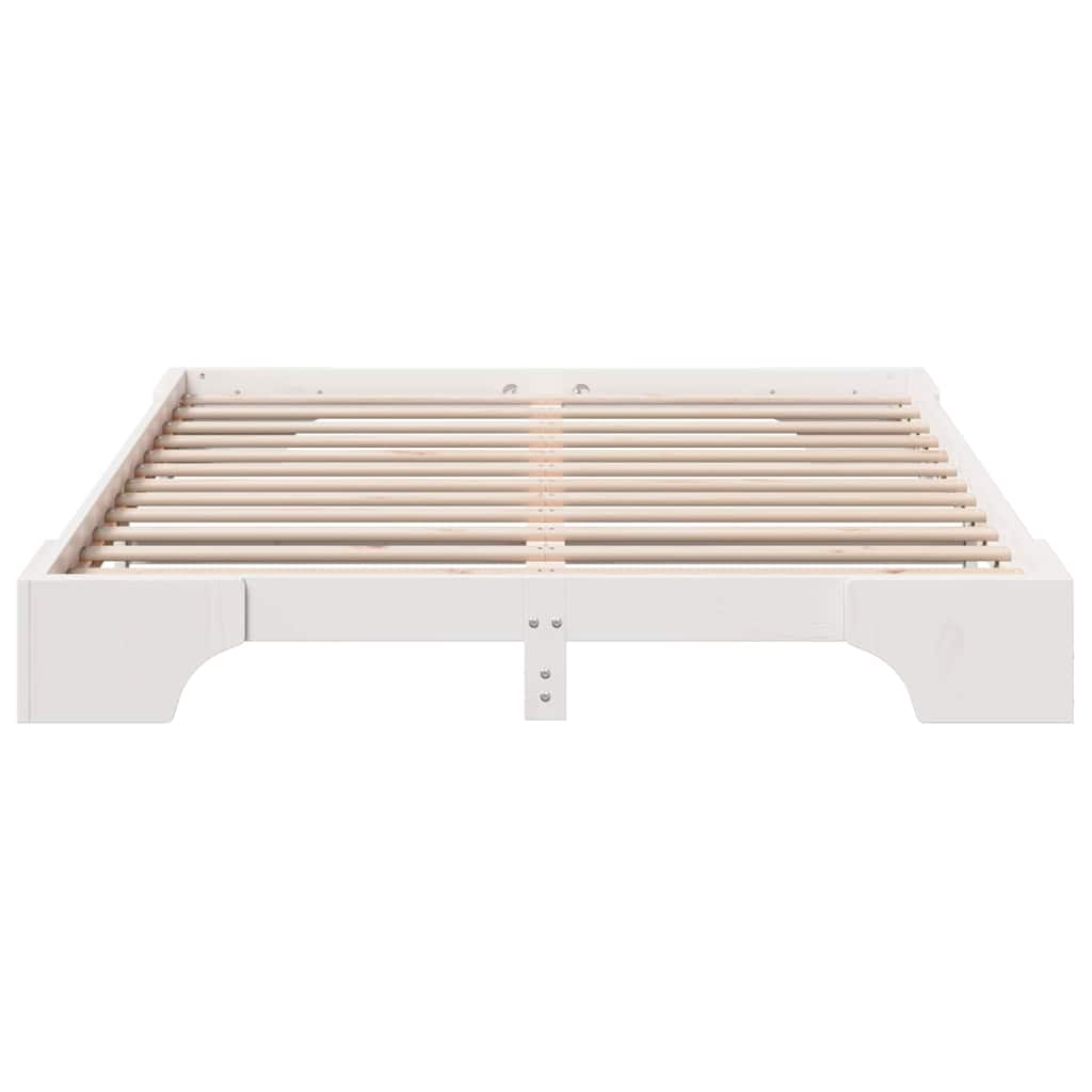 Sengestel Hvid 160 x 200 cm Massiv fyrretræ