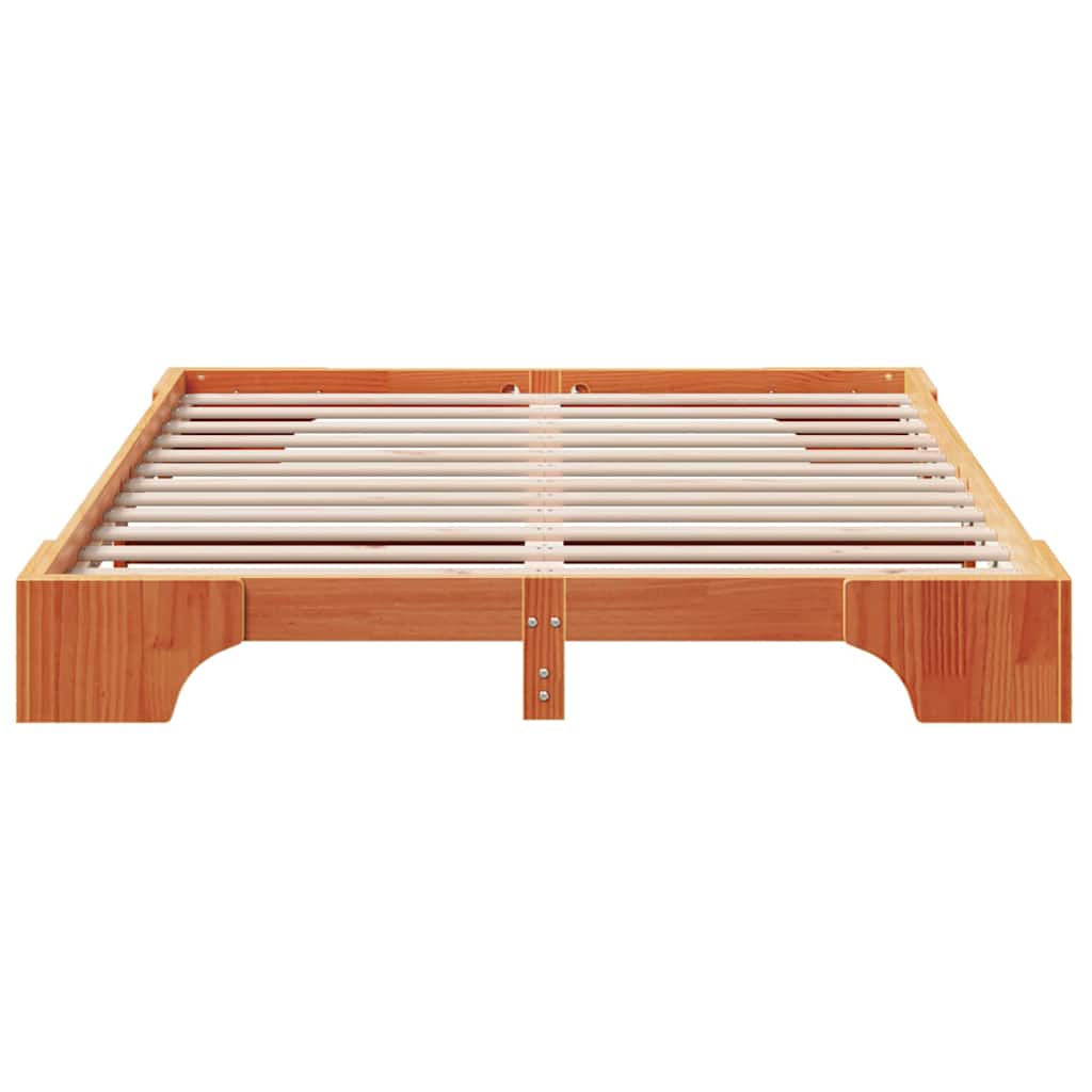 Sengestel Voks brun 160 x 200 cm Massiv fyrretræ