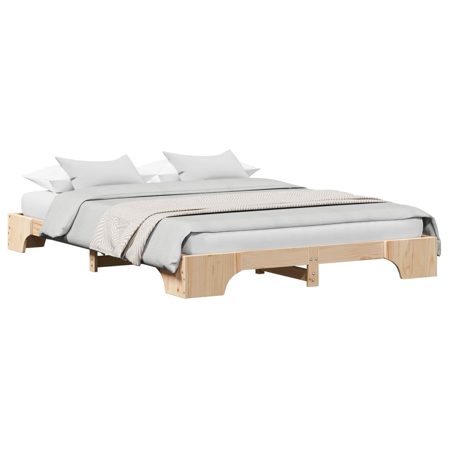 Sengestel Naturfarvet 150 x 200 cm Massiv fyrretræ