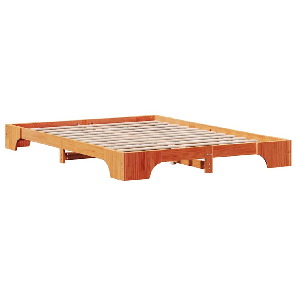 Sengestel Voks brun 150 x 200 cm Massiv fyrretræ