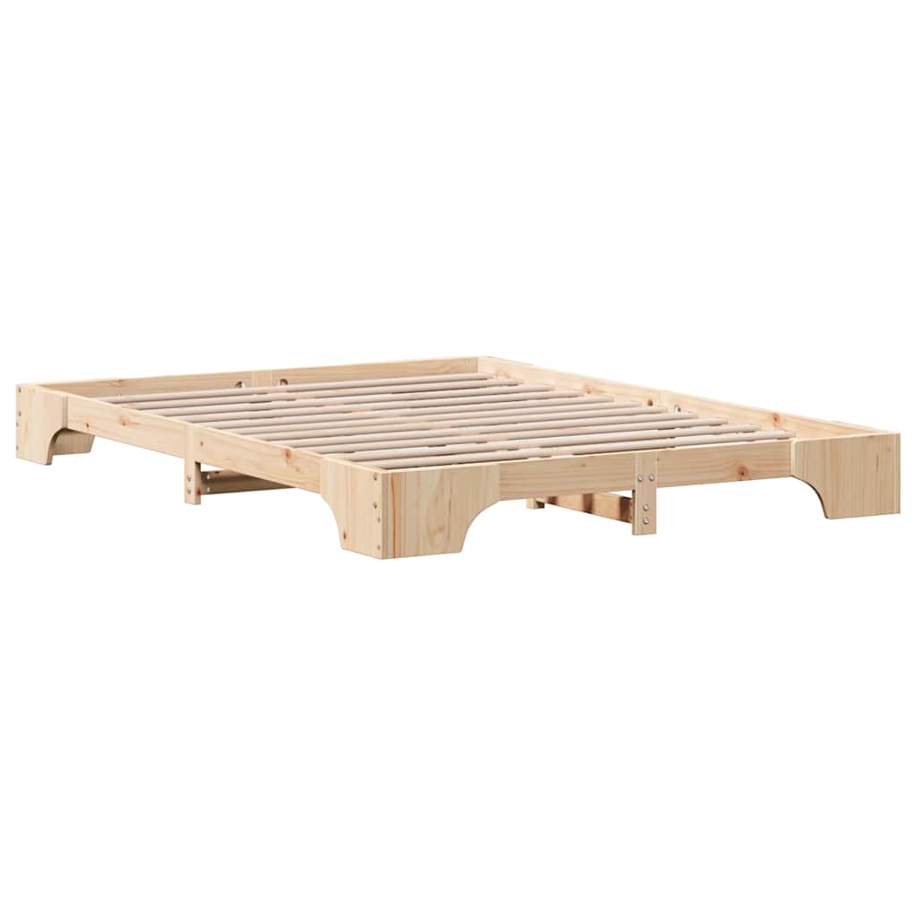 Sengestel Naturfarvet 140 x 200 cm Massiv fyrretræ