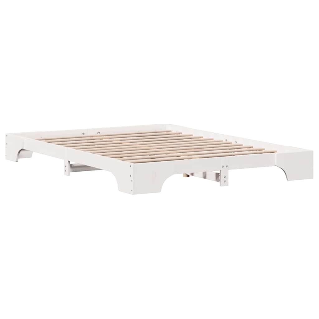 Sengestel Hvid 140 x 200 cm Massiv fyrretræ