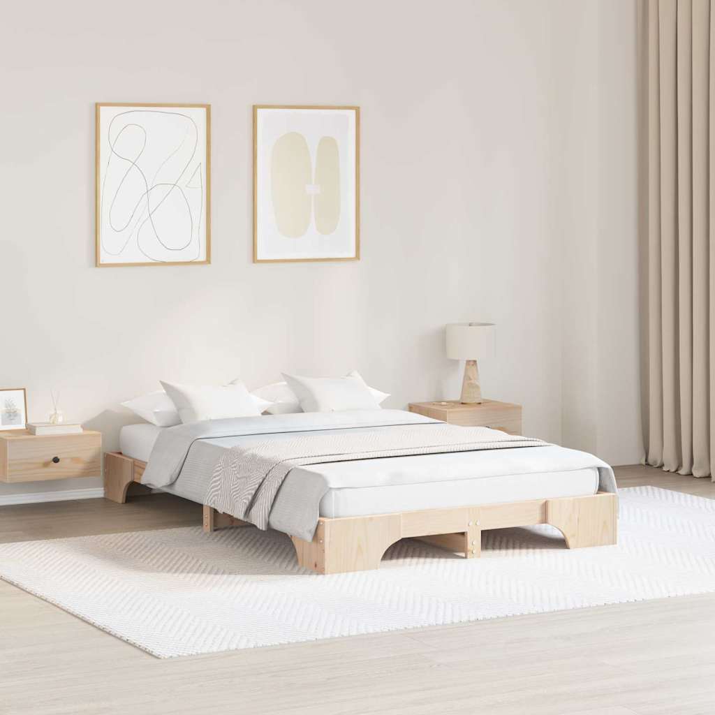 Sengestel Naturfarvet 120 x 200 cm Massiv fyrretræ
