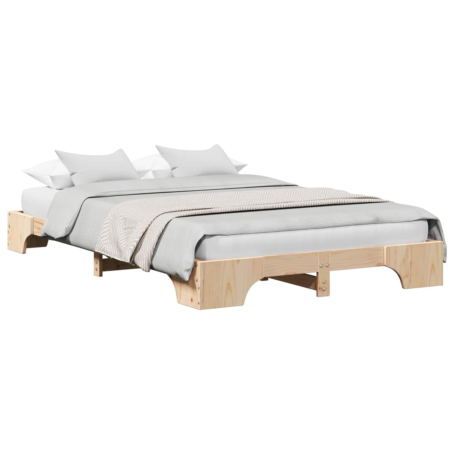 Sengestel Naturfarvet 120 x 200 cm Massiv fyrretræ