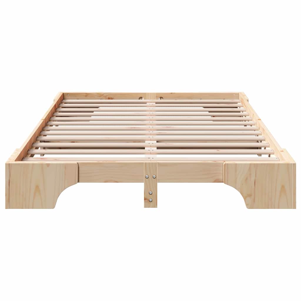 Sengestel Naturfarvet 120 x 200 cm Massiv fyrretræ