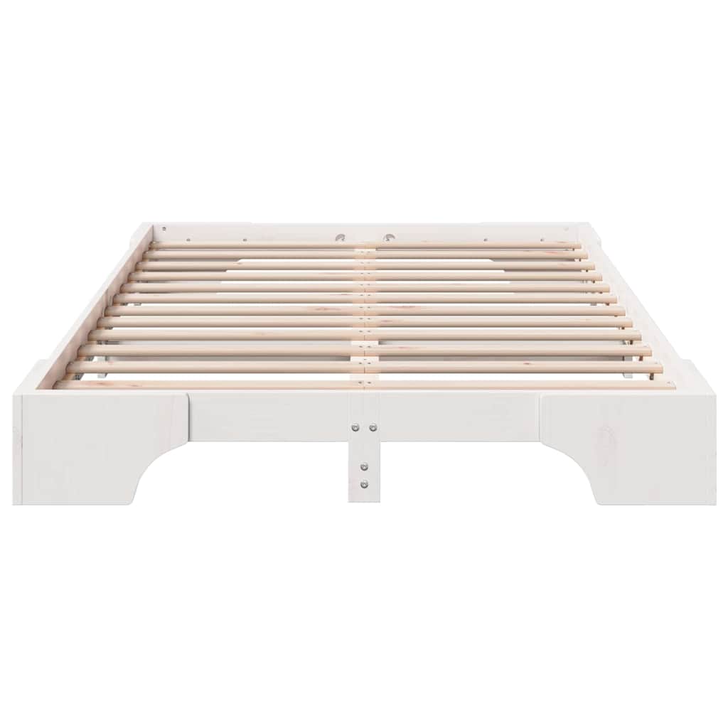 Sengestel Hvid 120 x 200 cm Massiv fyrretræ