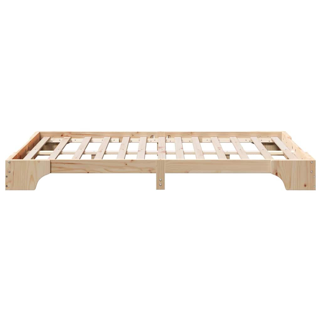 Sengestel Naturfarvet 140 x 190 cm Massiv fyrretræ