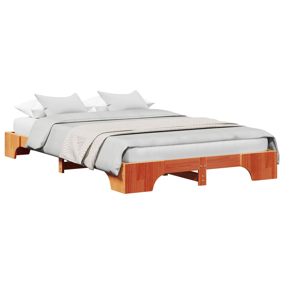 Sengestel Voks brun 140 x 190 cm Massiv fyrretræ