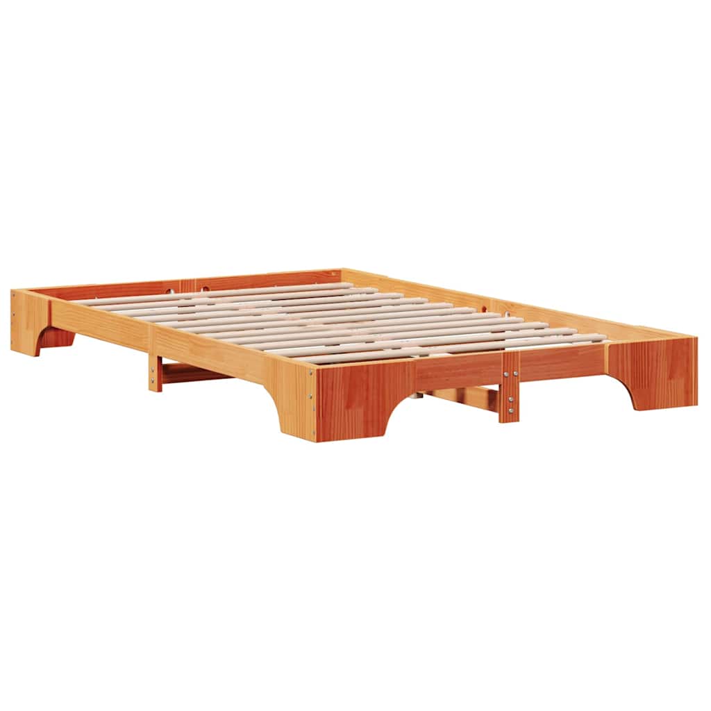 Sengestel Voks brun 140 x 190 cm Massiv fyrretræ