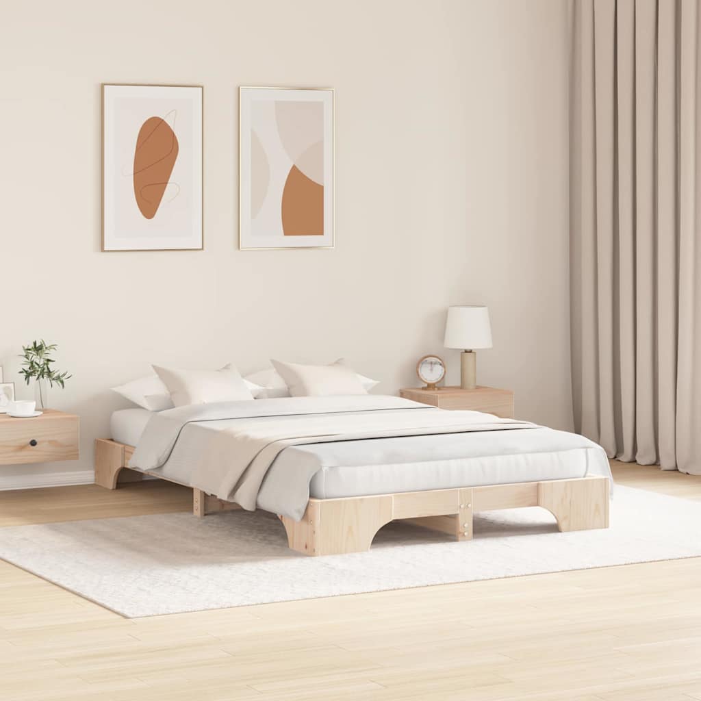 Sengestel Naturfarvet 120 x 190 cm Massiv fyrretræ
