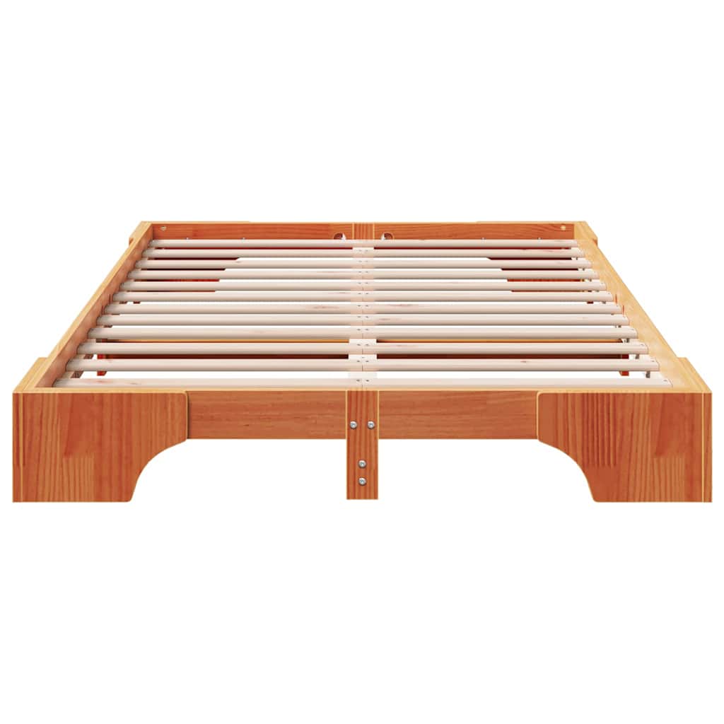 Sengestel Voks brun 120 x 190 cm Massiv fyrretræ