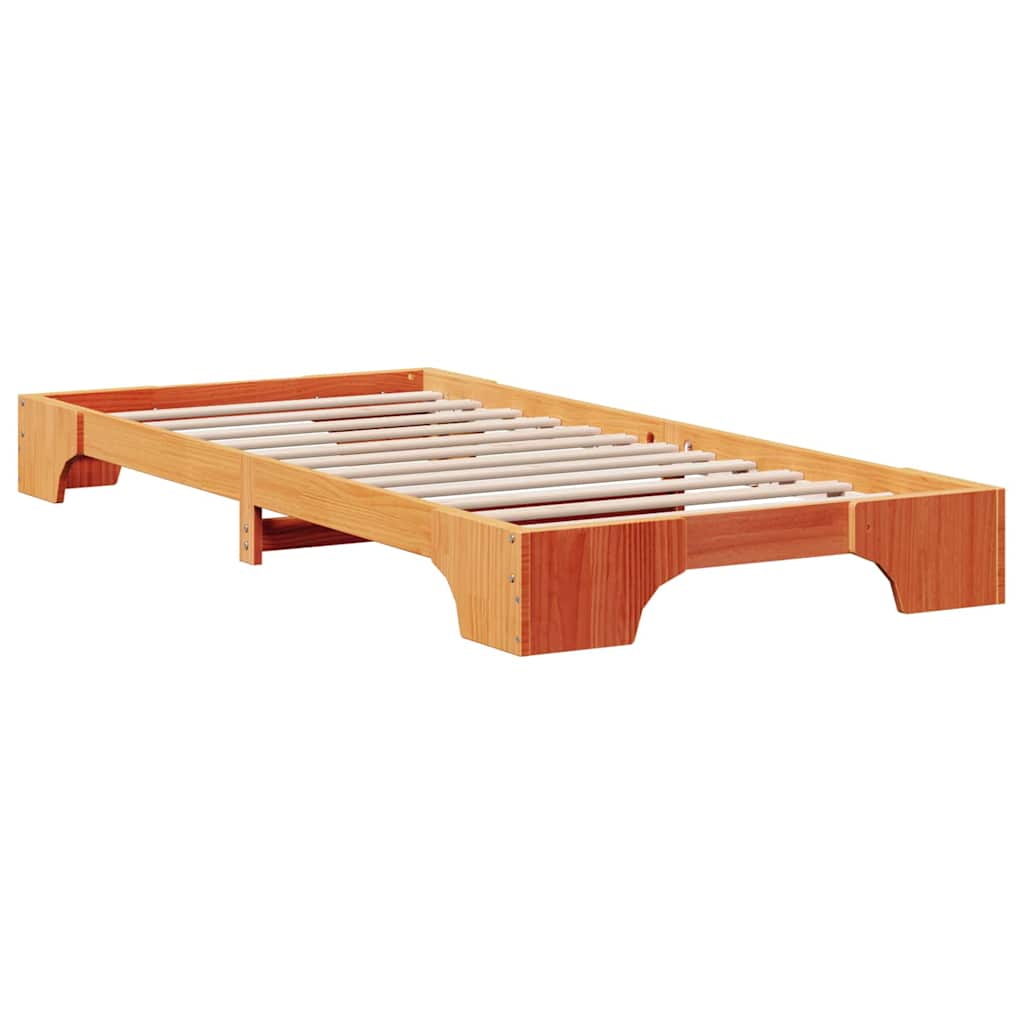 Sengestel Voks brun 100 x 200 cm Massiv fyrretræ