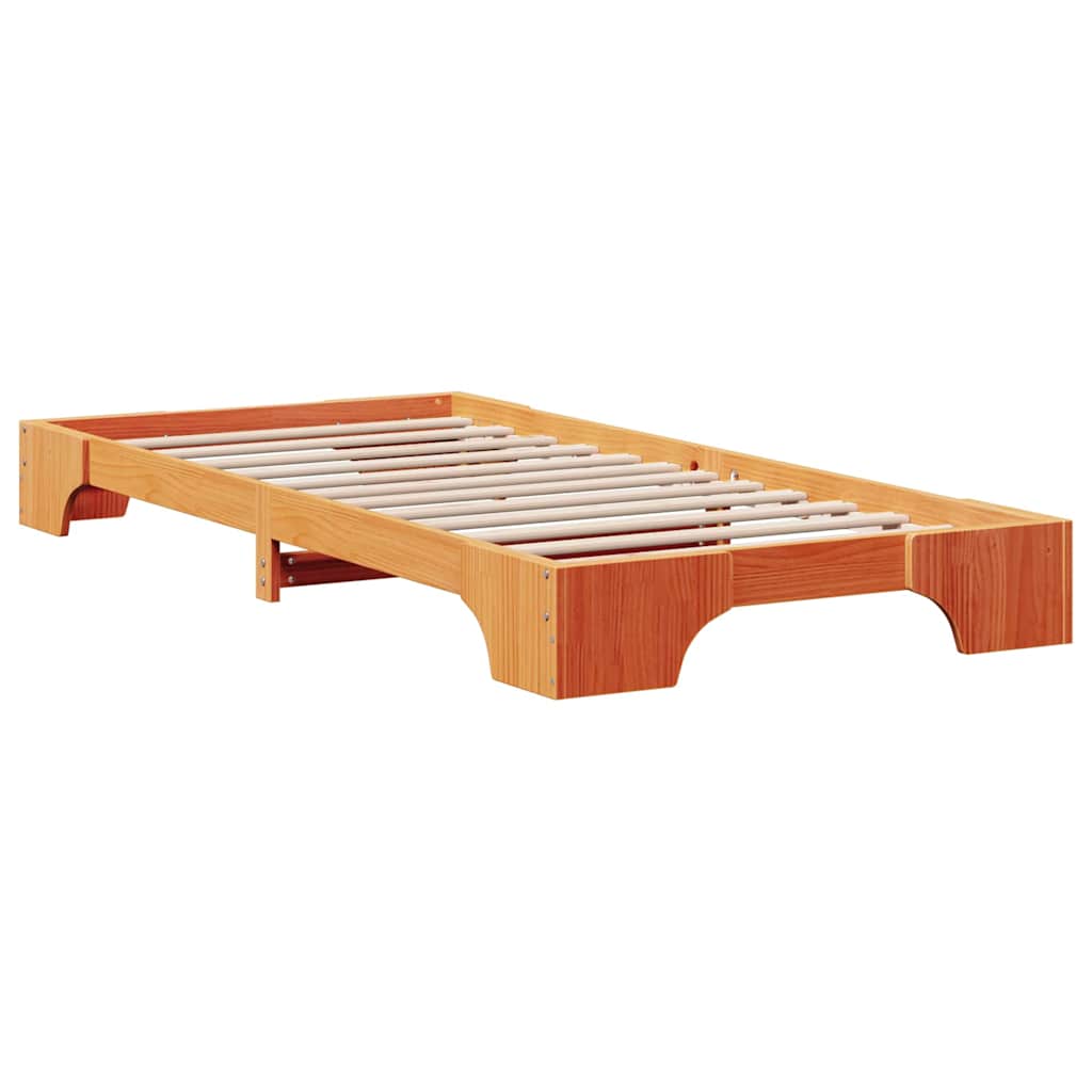 Sengestel Voks brun 90 x 200 cm Massiv fyrretræ