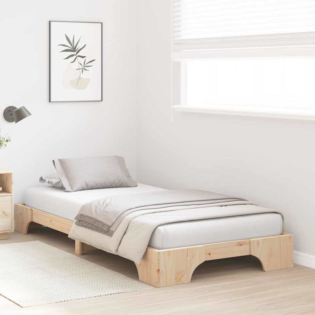 Sengestel Naturfarvet 75 x 190 cm Massiv fyrretræ