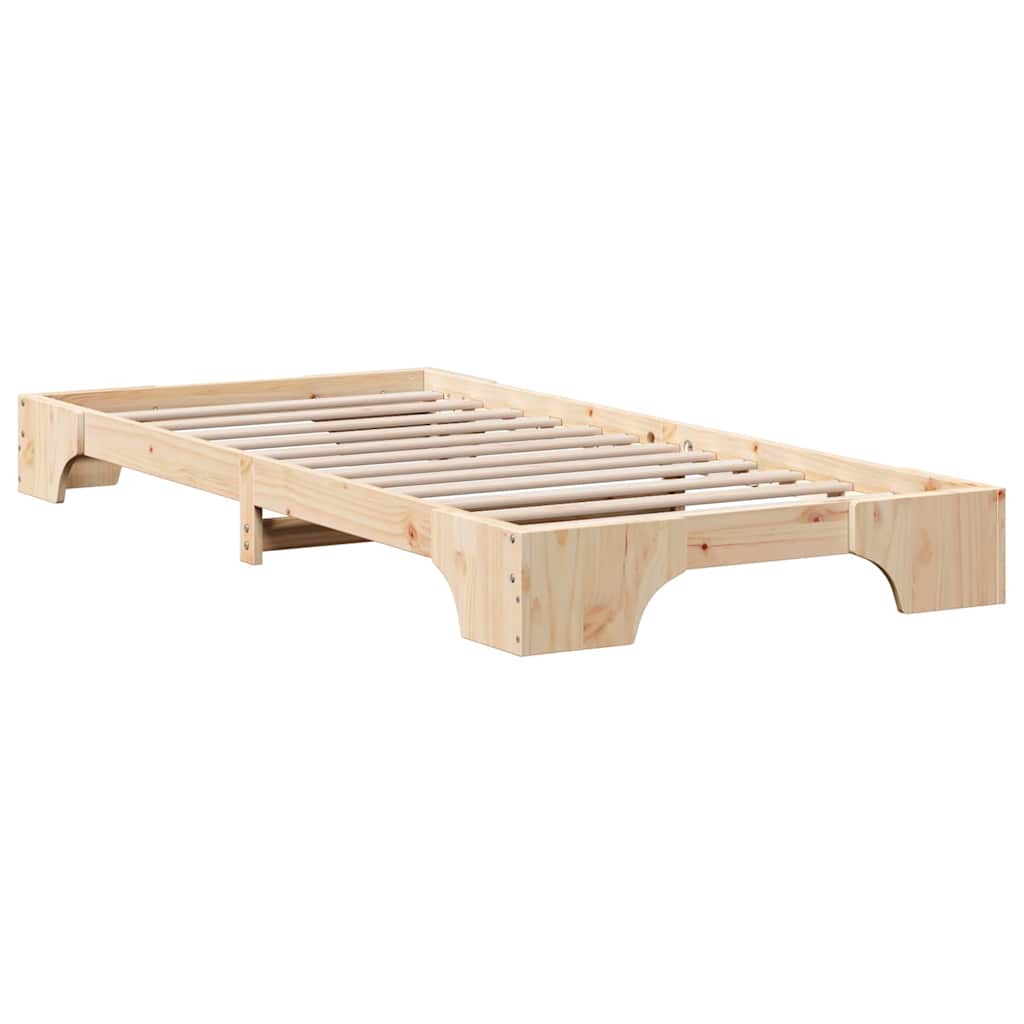 Sengestel Naturfarvet 75 x 190 cm Massiv fyrretræ