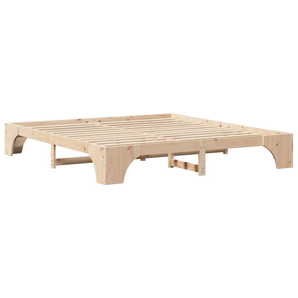 Sengestel Naturfarvet 200 x 200 cm Massiv fyrretræ
