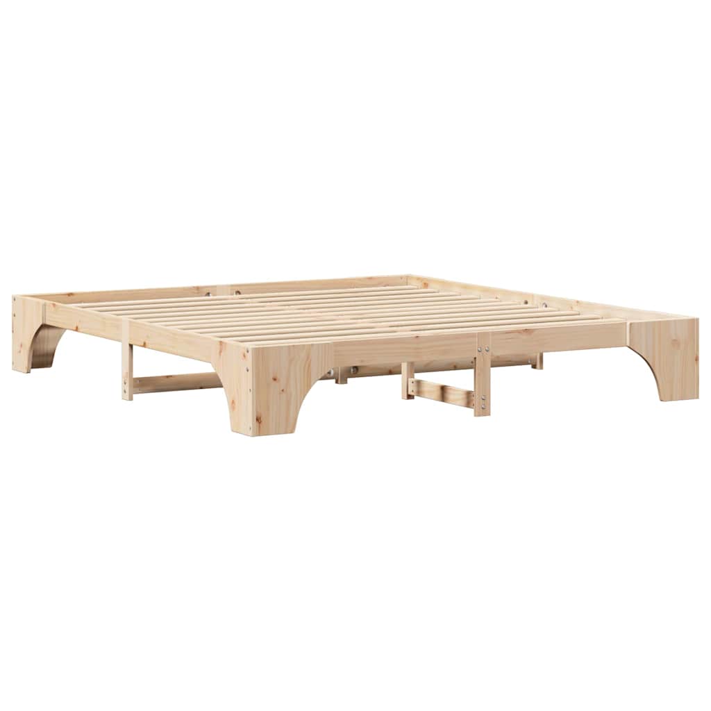 Sengestel Naturfarvet 200 x 200 cm Massiv fyrretræ