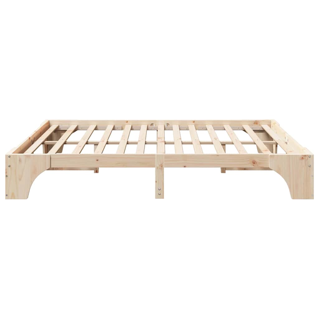 Sengestel Naturfarvet 200 x 200 cm Massiv fyrretræ