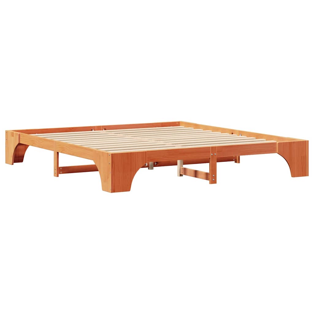 Sengestel Voks brun 200 x 200 cm Massiv fyrretræ