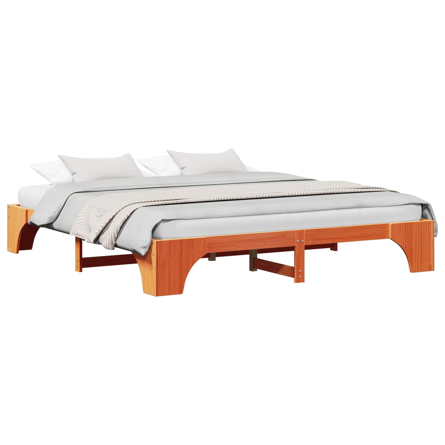 Sengestel Voks brun 180 x 200 cm Massiv fyrretræ