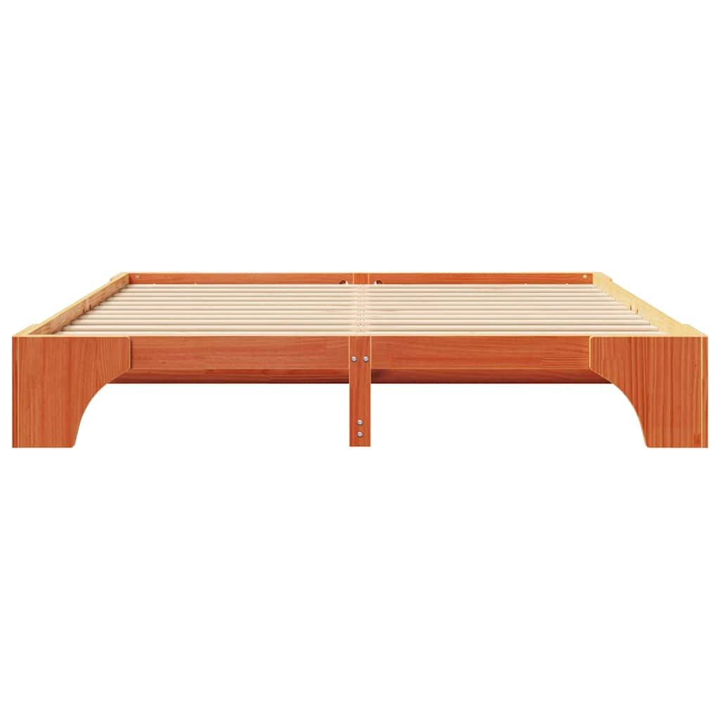 Sengestel Voks brun 180 x 200 cm Massiv fyrretræ