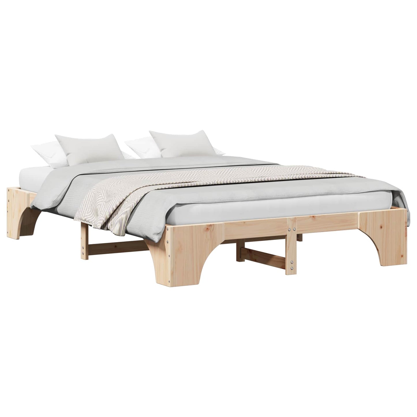 Sengestel Naturfarvet 160 x 200 cm Massiv fyrretræ