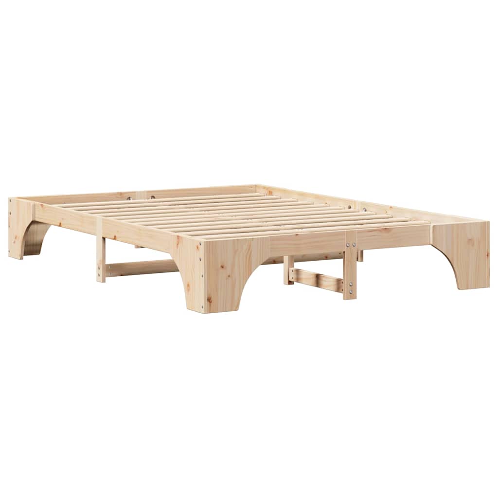Sengestel Naturfarvet 160 x 200 cm Massiv fyrretræ