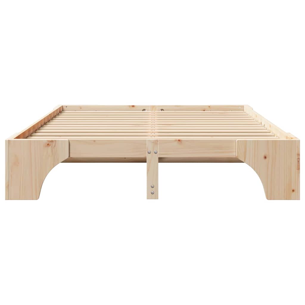 Sengestel Naturfarvet 160 x 200 cm Massiv fyrretræ