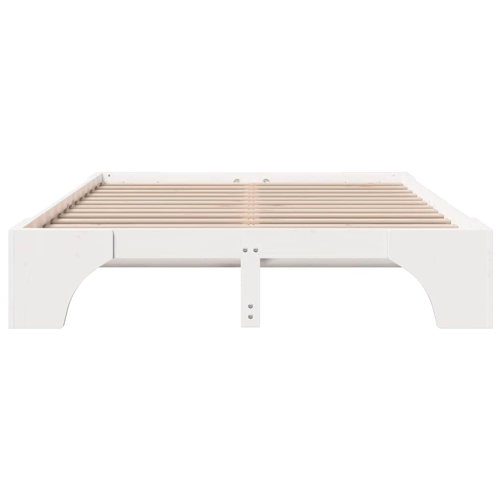 Sengestel Hvid 160 x 200 cm Massiv fyrretræ