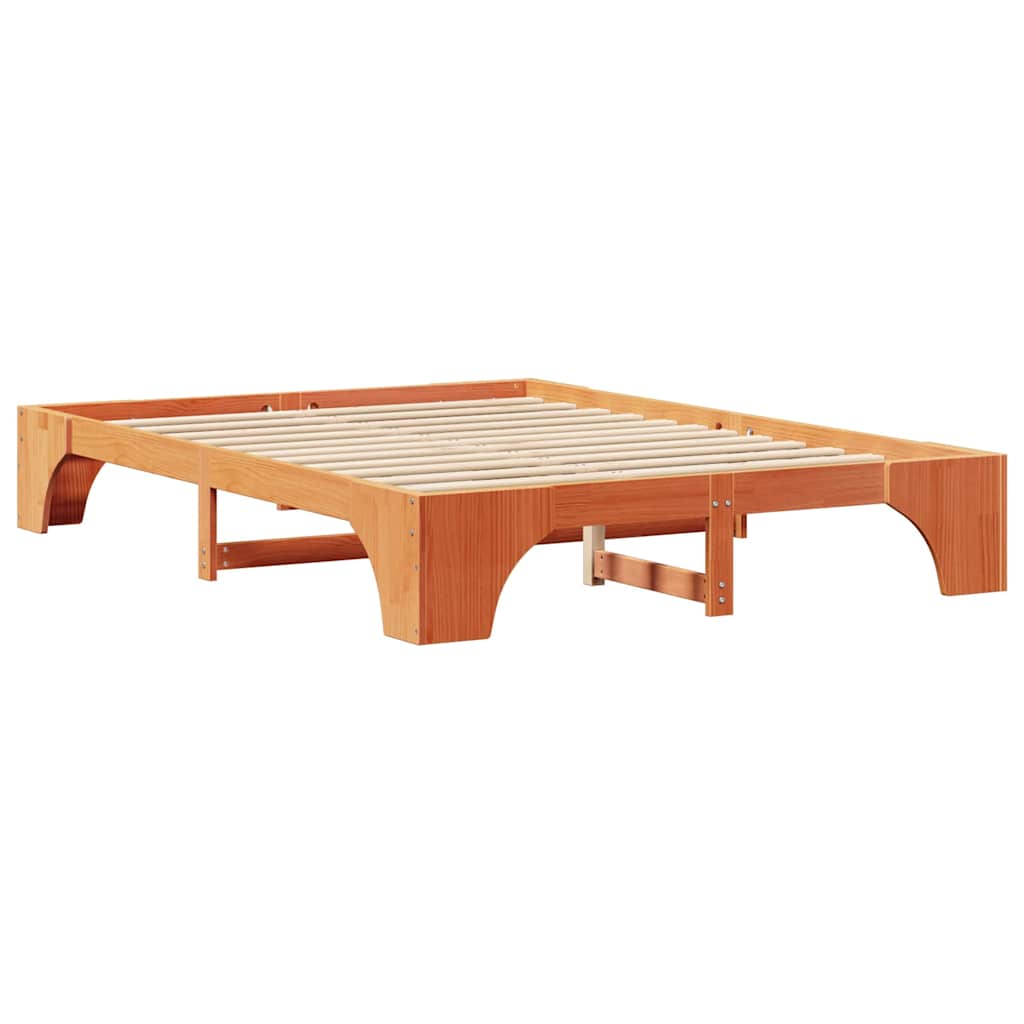 Sengestel Voks brun 160 x 200 cm Massiv fyrretræ