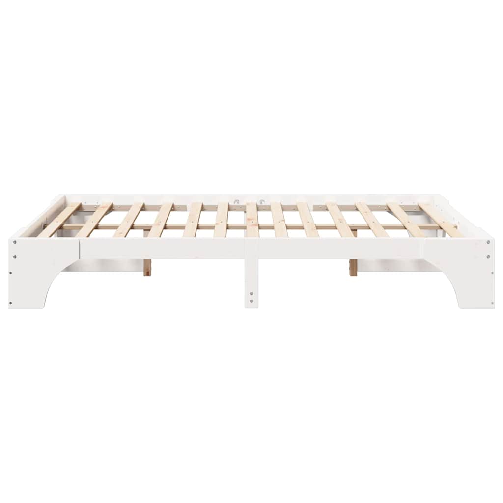 Sengestel Hvid 150 x 200 cm Massiv fyrretræ