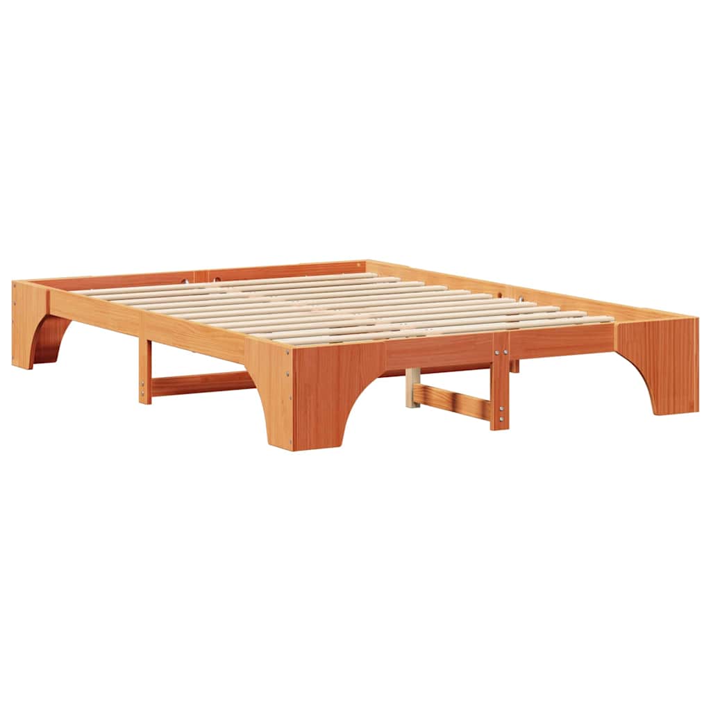 Sengestel Voks brun 150 x 200 cm Massiv fyrretræ