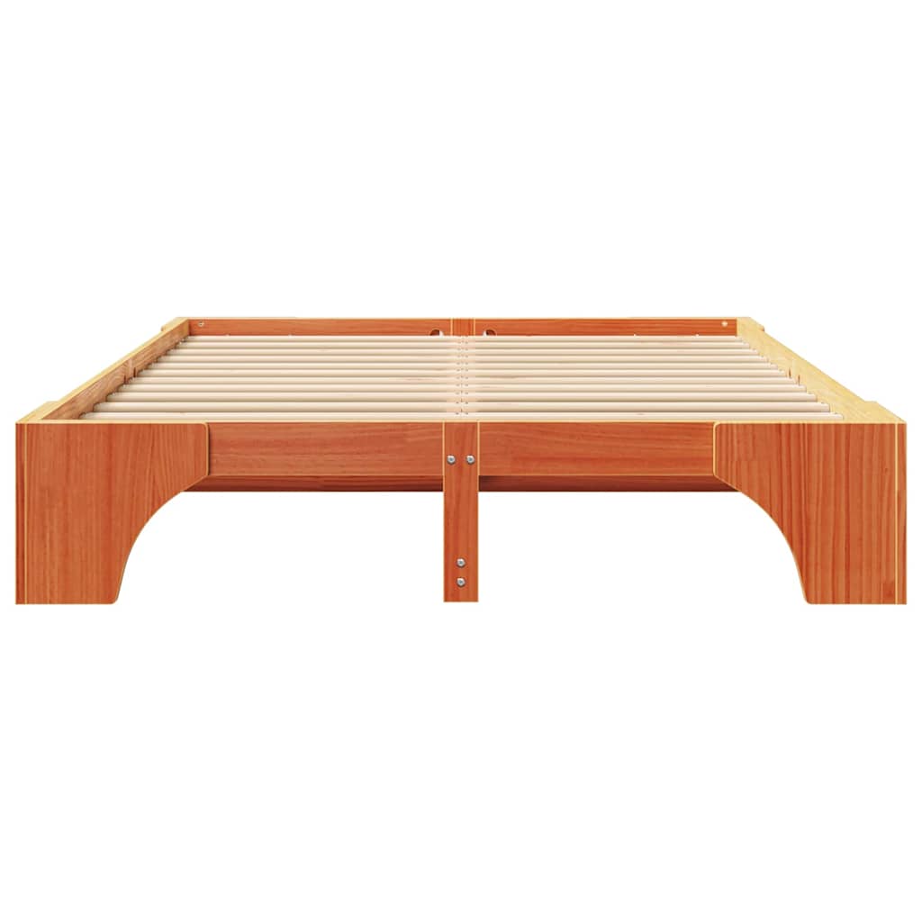 Sengestel Voks brun 150 x 200 cm Massiv fyrretræ