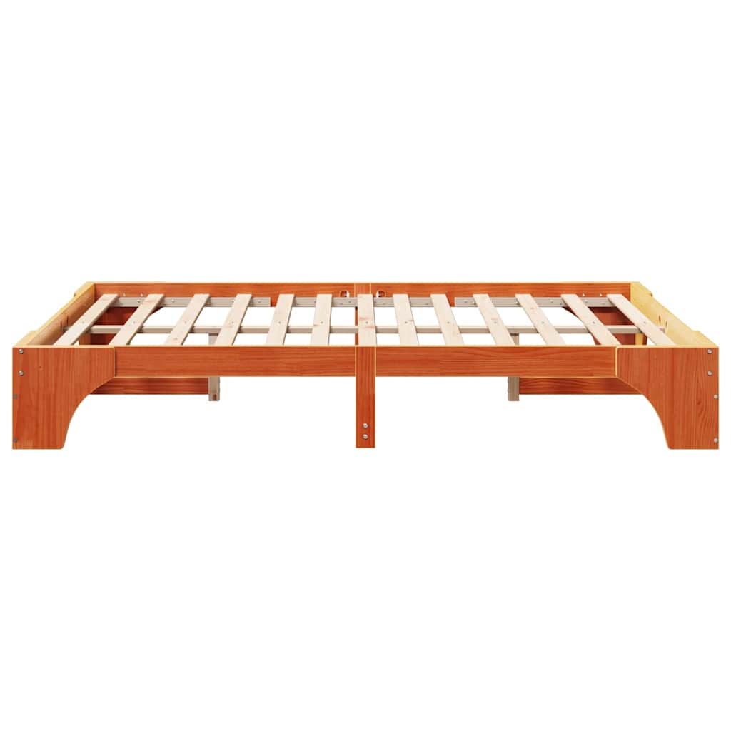 Sengestel Voks brun 150 x 200 cm Massiv fyrretræ