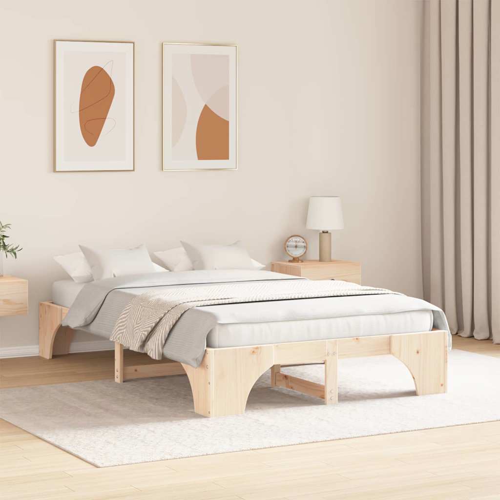 Sengestel Naturfarvet 120 x 200 cm Massiv fyrretræ