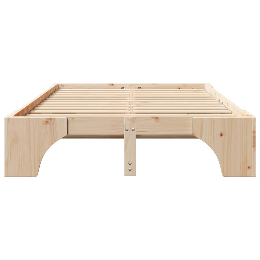 Sengestel Naturfarvet 120 x 200 cm Massiv fyrretræ
