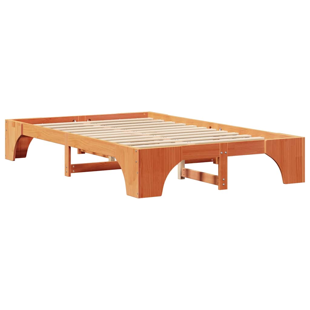 Sengestel Voks brun 140 x 190 cm Massiv fyrretræ