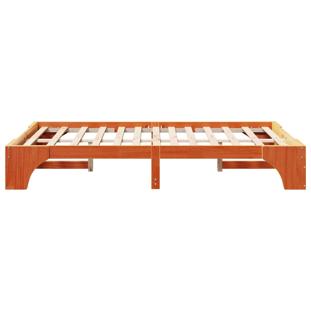 Sengestel Voks brun 140 x 190 cm Massiv fyrretræ