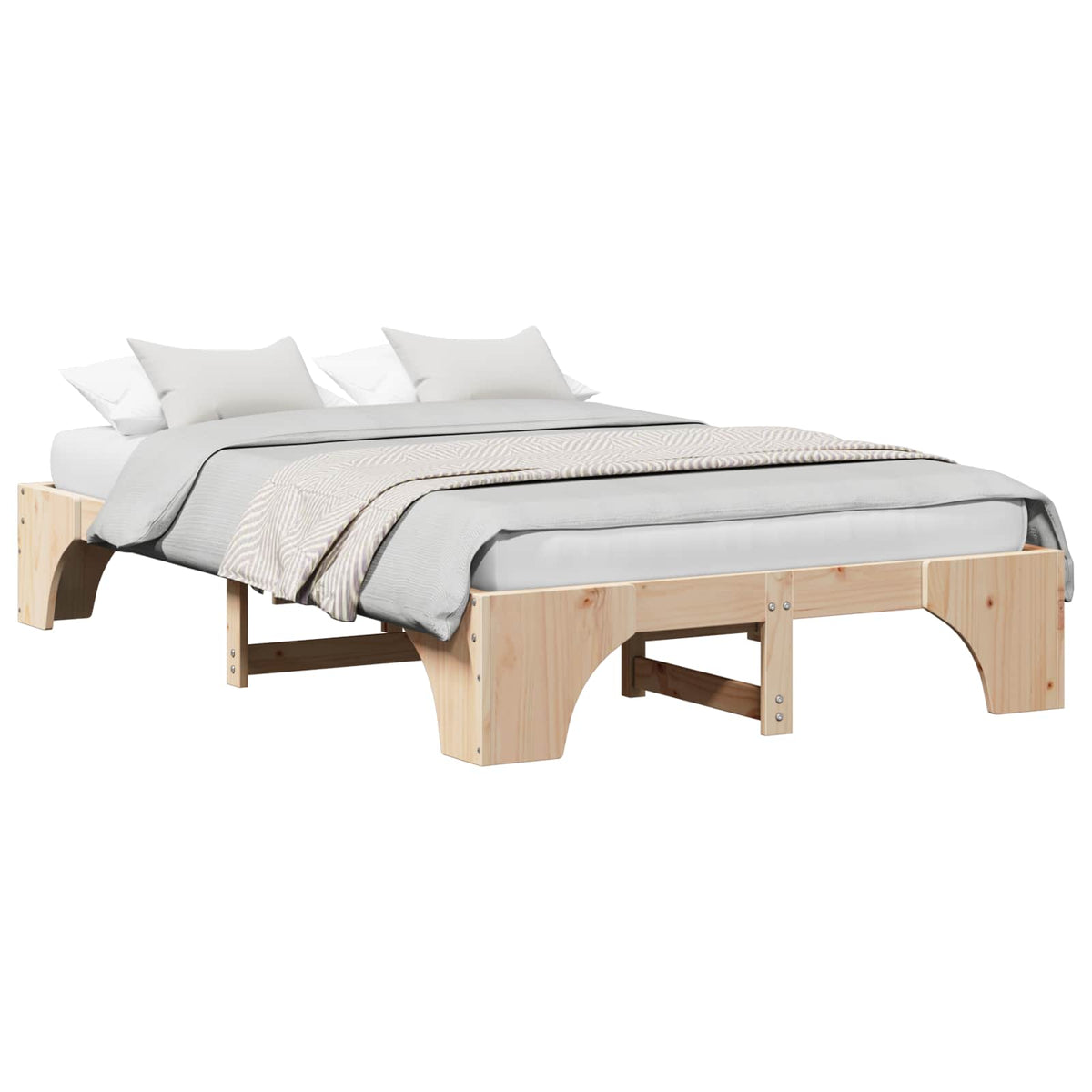 Sengestel Naturfarvet 135 x 190 cm Massiv fyrretræ