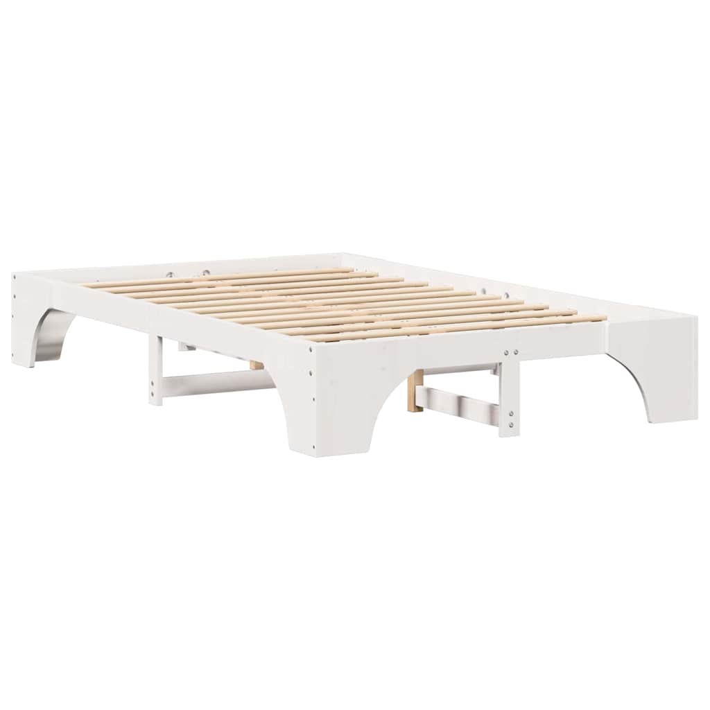 Sengestel Hvid 135 x 190 cm Massiv fyrretræ