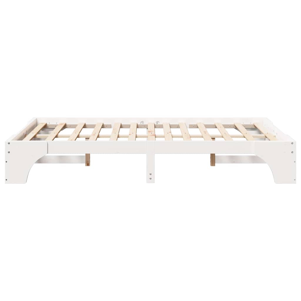 Sengestel Hvid 135 x 190 cm Massiv fyrretræ