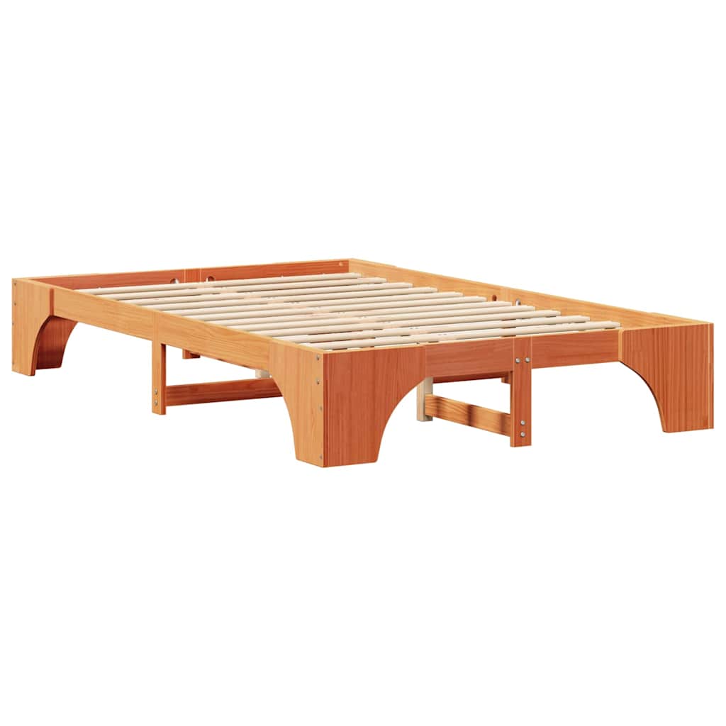 Sengestel Voks brun 135 x 190 cm Massiv fyrretræ