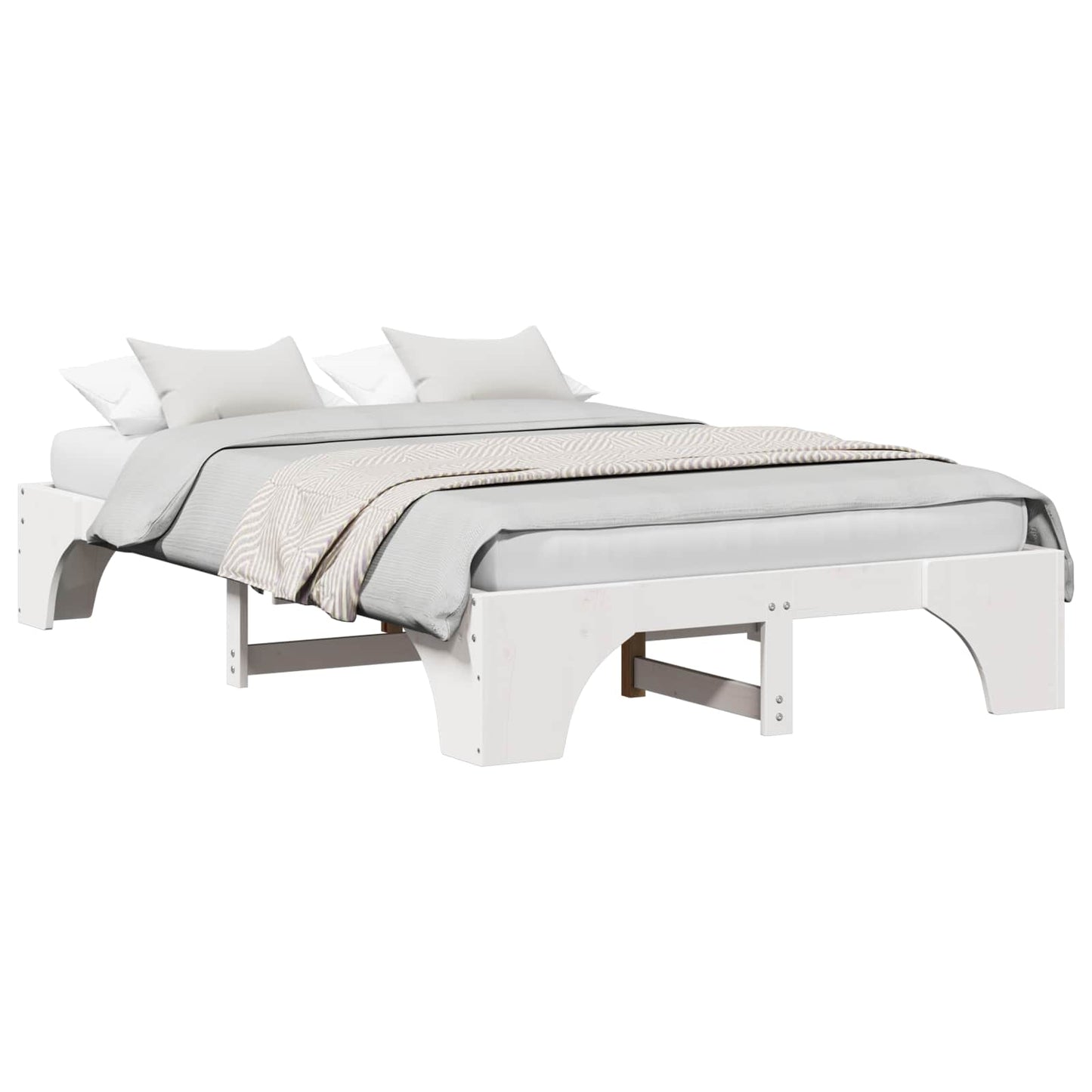 Sengestel Hvid 120 x 190 cm Massiv fyrretræ
