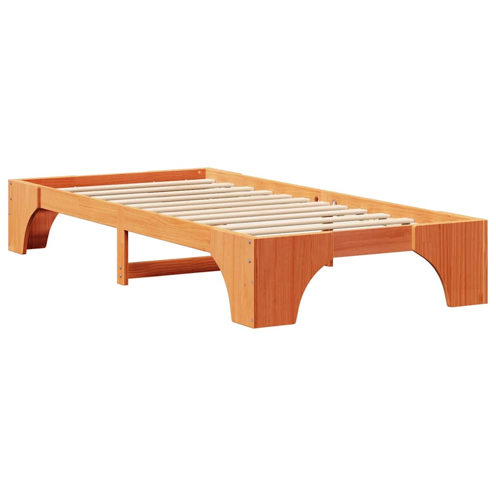 Sengestel Voks brun 90 x 200 cm Massiv fyrretræ