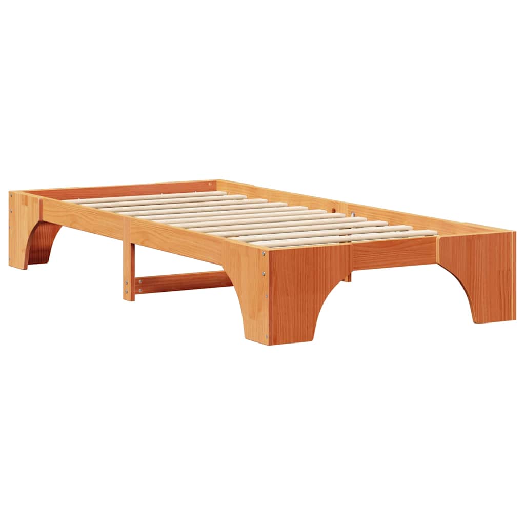 Sengestel Voks brun 90 x 200 cm Massiv fyrretræ