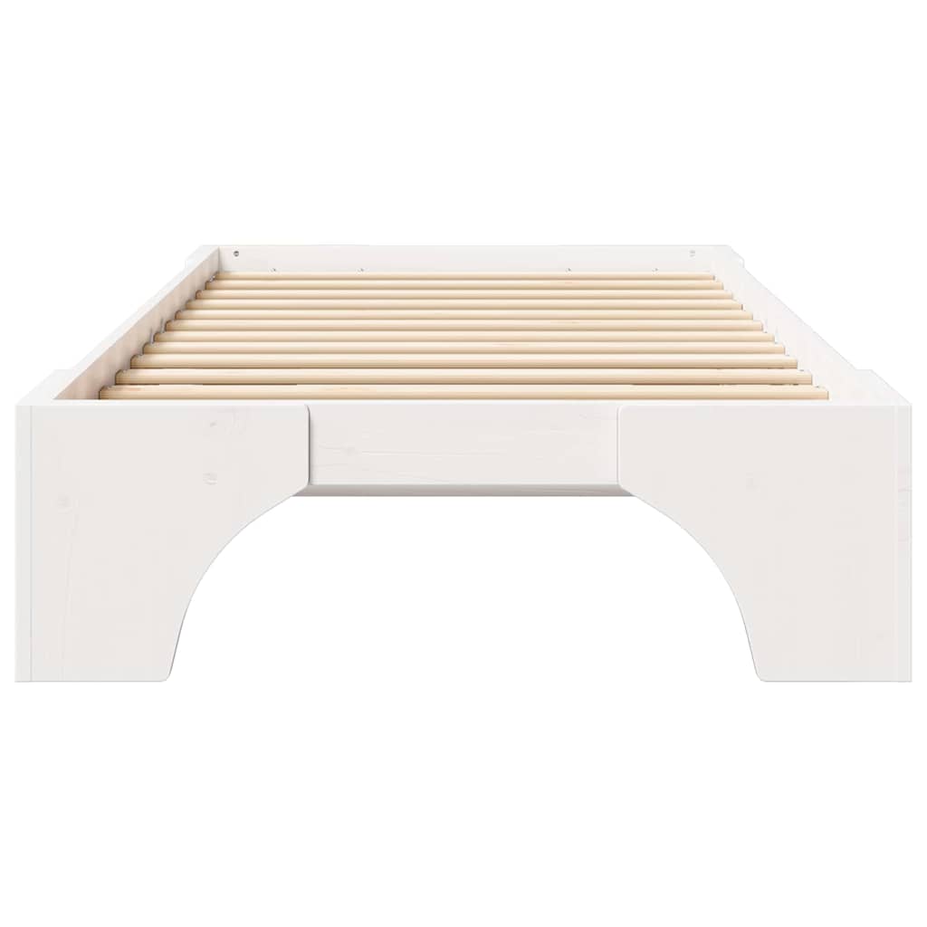 Sengestel Hvid 80 x 200 cm Massiv fyrretræ
