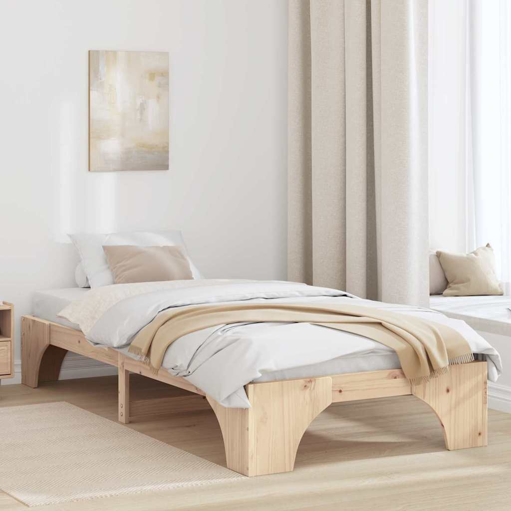 Sengestel Naturfarvet 90 x 190 cm Massiv fyrretræ