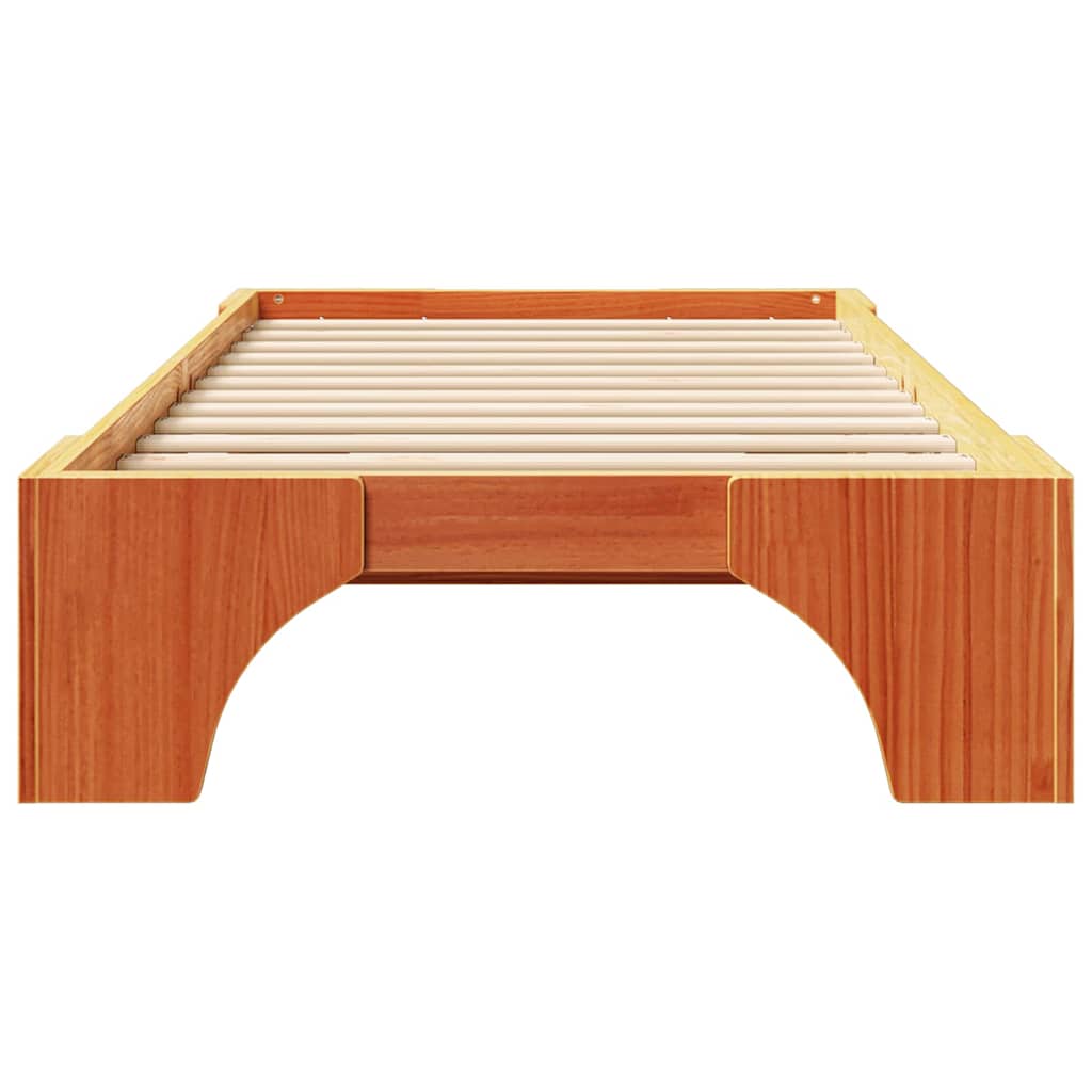 Sengestel Voks brun 90 x 190 cm Massiv fyrretræ