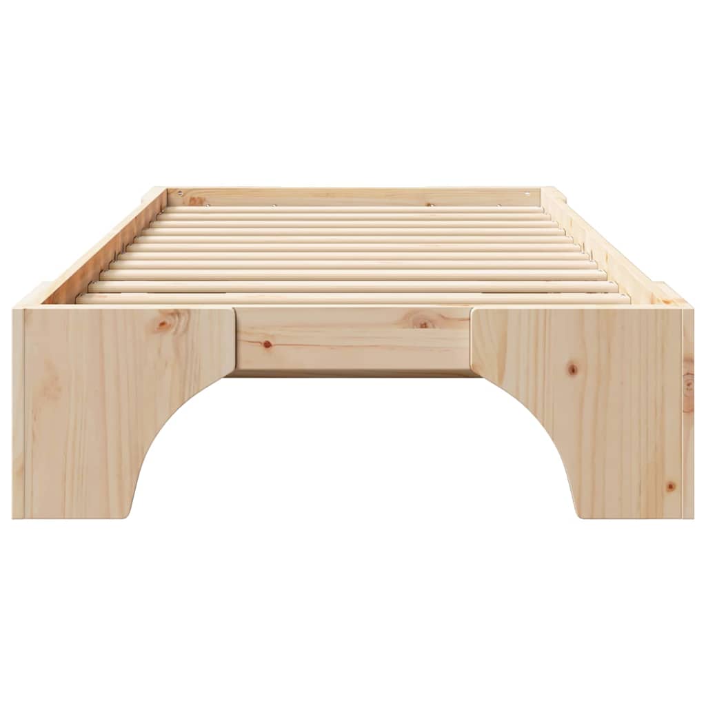 Sengestel Naturfarvet 75 x 190 cm Massiv fyrretræ